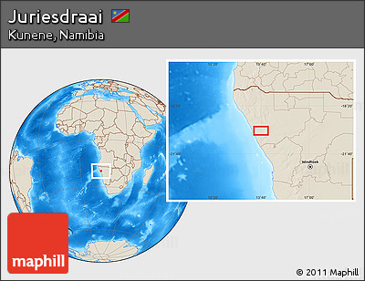Shaded Relief Location Map of Juriesdraai