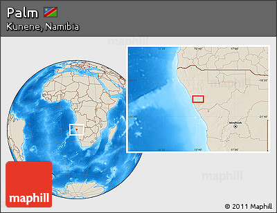 Shaded Relief Location Map of Palm