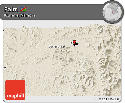 Shaded Relief Panoramic Map of Palm