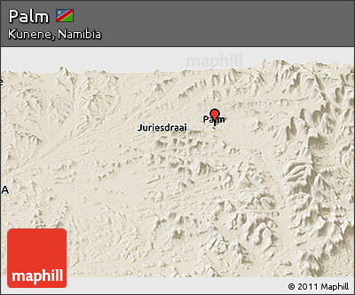 Shaded Relief Panoramic Map of Palm