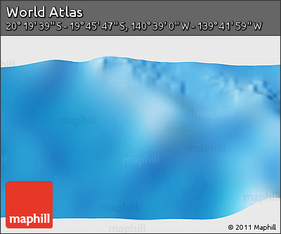 Physical 3D Map of the Area around 20° 2' 43" S, 140° 10' 30" W
