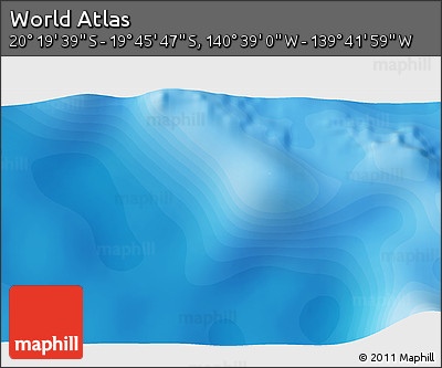 Political 3D Map of the Area around 20° 2' 43" S, 140° 10' 30" W