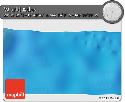 Physical 3D Map of the Area around 20° 2' 43" S, 144° 25' 30" W