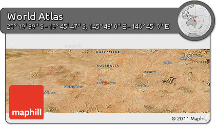 Satellite Panoramic Map of the Area around 20° 2' 43" S, 146° 16' 30" E
