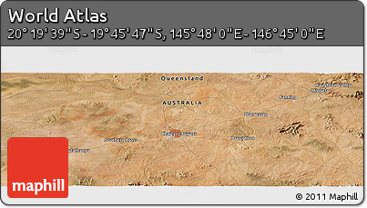 Satellite Panoramic Map of the Area around 20° 2' 43" S, 146° 16' 30" E