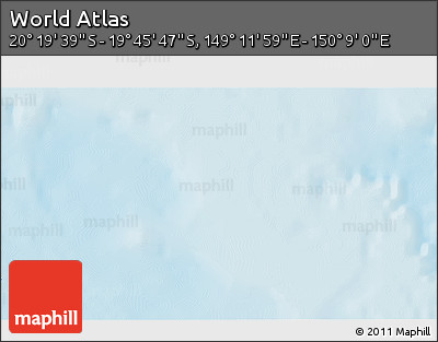 Physical 3D Map of the Area around 20° 2' 43" S, 149° 40' 30" E