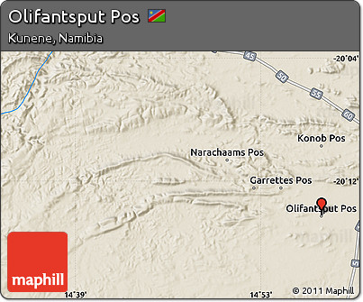 Shaded Relief Map of Olifantsput Pos