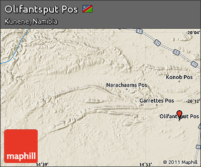 Shaded Relief Map of Olifantsput Pos