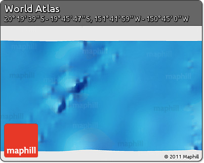 Shaded Relief 3D Map of the Area around 20° 2' 43" S, 151° 13' 29" W
