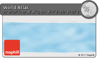 Physical Panoramic Map of the Area around 20° 2' 43" S, 152° 13' 29" E