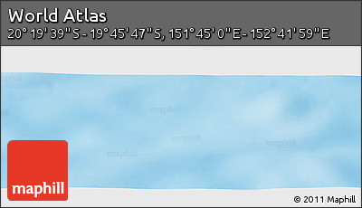 Physical Panoramic Map of the Area around 20° 2' 43" S, 152° 13' 29" E