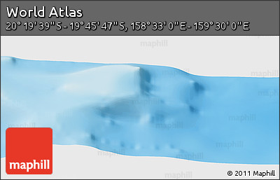 Physical Panoramic Map of the Area around 20° 2' 43" S, 159° 1' 30" E