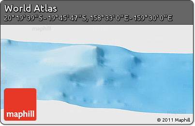 Physical Panoramic Map of the Area around 20° 2' 43" S, 159° 1' 30" E