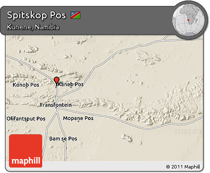 Shaded Relief 3D Map of Spitskop Pos