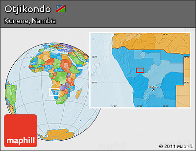 Political Location Map of Otjikondo