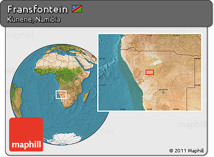 Satellite Location Map of Fransfontein