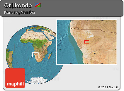 Satellite Location Map of Otjikondo