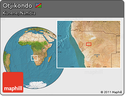Satellite Location Map of Otjikondo