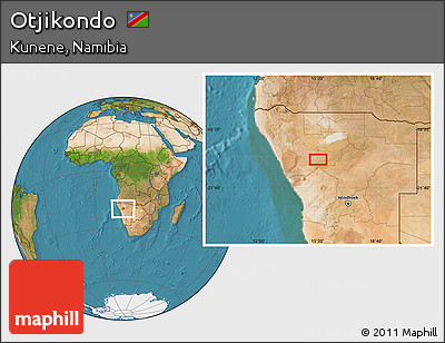 Satellite Location Map of Otjikondo