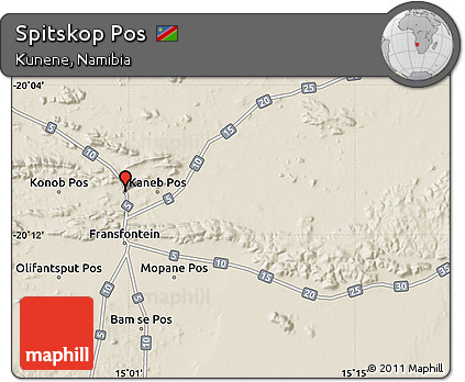 Shaded Relief Map of Spitskop Pos