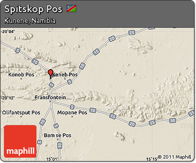 Shaded Relief Map of Spitskop Pos