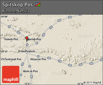 Shaded Relief Map of Spitskop Pos