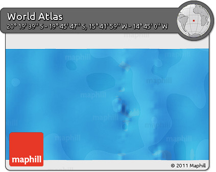 Political 3D Map of the Area around 20° 2' 43" S, 15° 13' 29" W