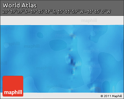 Political 3D Map of the Area around 20° 2' 43" S, 15° 13' 29" W
