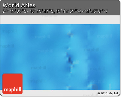 Shaded Relief 3D Map of the Area around 20° 2' 43" S, 15° 13' 29" W