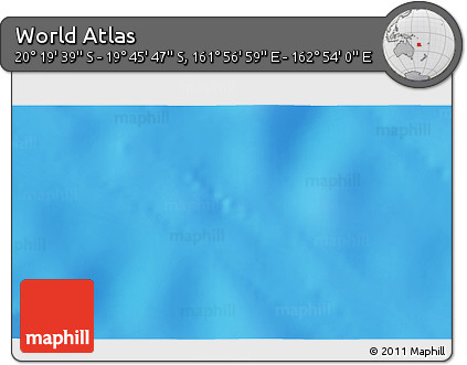 Physical 3D Map of the Area around 20° 2' 43" S, 162° 25' 30" E