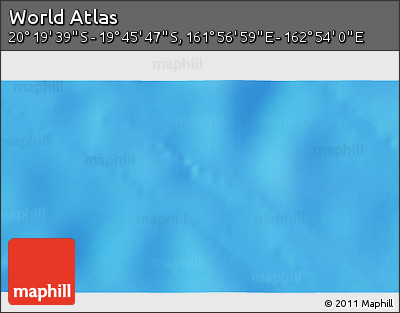 Physical 3D Map of the Area around 20° 2' 43" S, 162° 25' 30" E