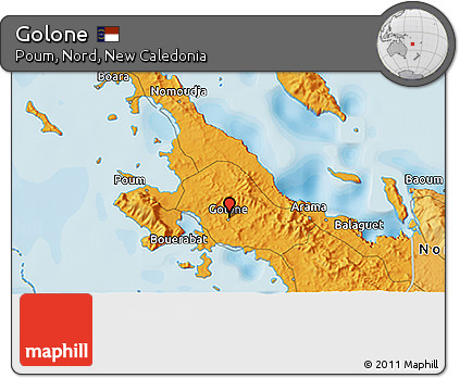 Political 3D Map of Golone