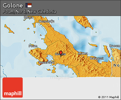 Political 3D Map of Golone