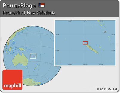 Savanna Style Location Map of Poum-Plage