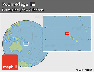 Savanna Style Location Map of Poum-Plage