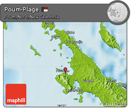 Physical Map of Poum-Plage