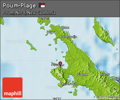 Physical Map of Poum-Plage