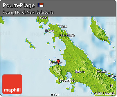 Physical Map of Poum-Plage