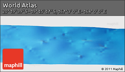 Physical Panoramic Map of the Area around 20° 2' 43" S, 167° 31' 30" E