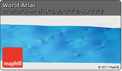 Physical Panoramic Map of the Area around 20° 2' 43" S, 167° 31' 30" E