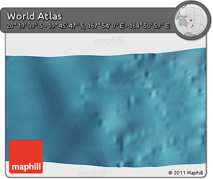 Satellite 3D Map of the Area around 20° 2' 43" S, 168° 22' 30" E