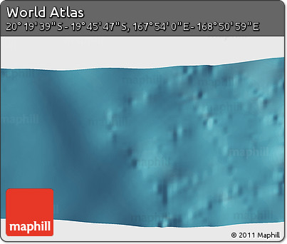 Satellite 3D Map of the Area around 20° 2' 43" S, 168° 22' 30" E