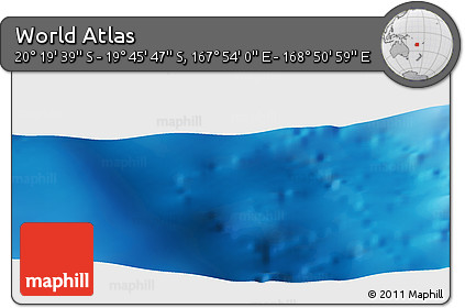 Physical Panoramic Map of the Area around 20° 2' 43" S, 168° 22' 30" E