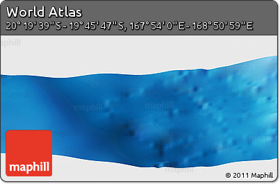 Physical Panoramic Map of the Area around 20° 2' 43" S, 168° 22' 30" E
