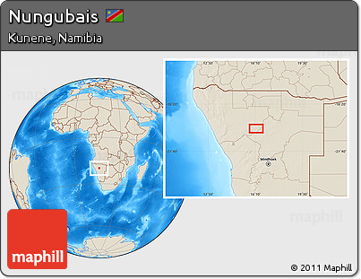 Shaded Relief Location Map of Nungubais