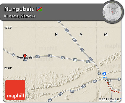 Shaded Relief Map of Nungubais