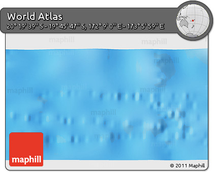 Physical 3D Map of the Area around 20° 2' 43" S, 172° 37' 30" E