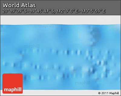 Physical 3D Map of the Area around 20° 2' 43" S, 172° 37' 30" E