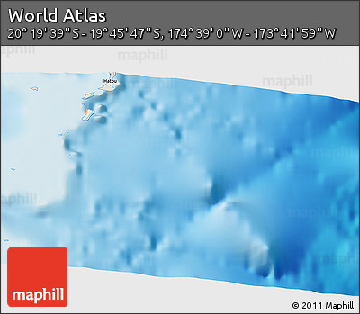 Shaded Relief 3D Map of the Area around 20° 2' 43" S, 174° 10' 30" W