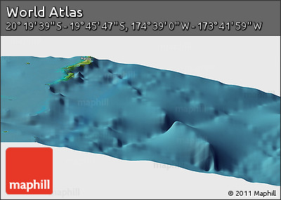 Satellite Panoramic Map of the Area around 20° 2' 43" S, 174° 10' 30" W
